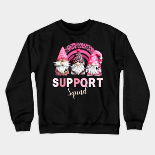 Three Gnomies With Rainbow Support Squad Breast Cancer Awareness Month Crewneck Sweatshirt